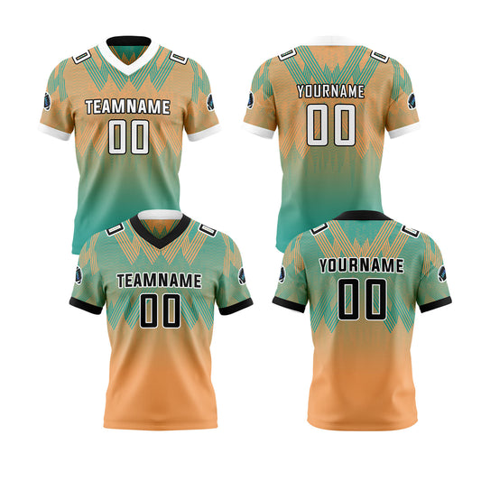 Benutzerdefinierte Grün Orange Reversibel Fußball Trikot Personalisierte Gradient Fußball Shirts für Männer gedruckt Team Name Nummer Logo