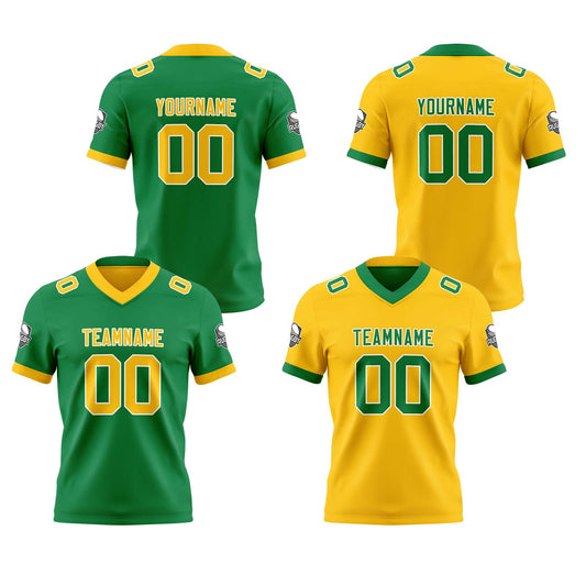 Benutzerdefinierte Grün Gelb Reversibel Genäht Fußball Trikot Personalisierte Fußball Shirts für Männer gedruckt Team Name Nummer Logo