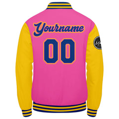 Benutzerdefinierte Verlauf Varsity-Jacke. Letterman-Jacke Rosa Gelb Royal