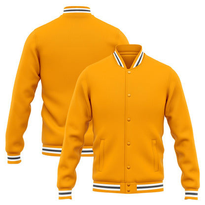 Benutzerdefinierte Varsity-Jacke. Letterman-Jacke für Männer, Frauen und Jugendliche Gelb Grau