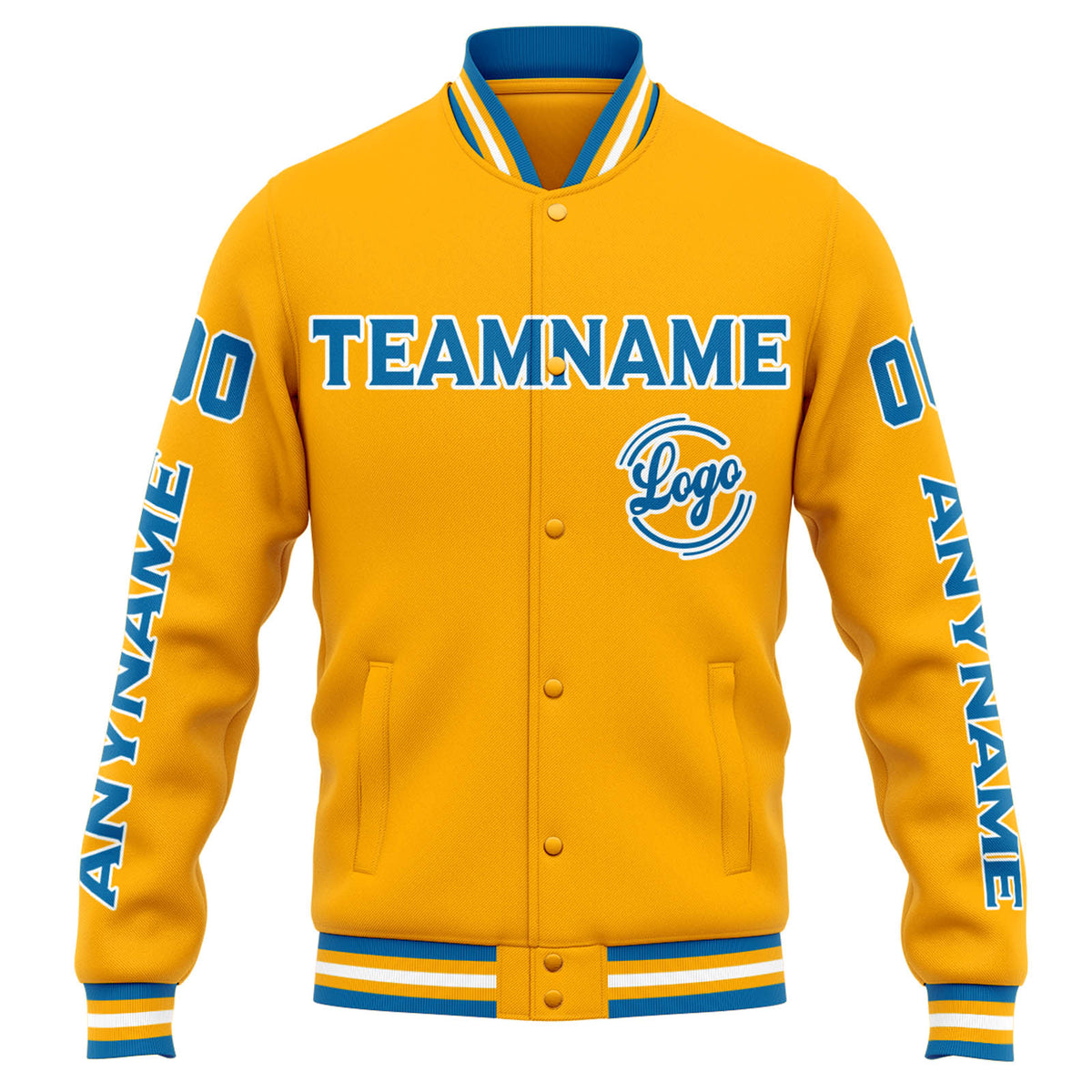 Benutzerdefinierte Varsity-Jacke. Letterman-Jacke für Männer, Frauen und Jugendliche Orange Blau