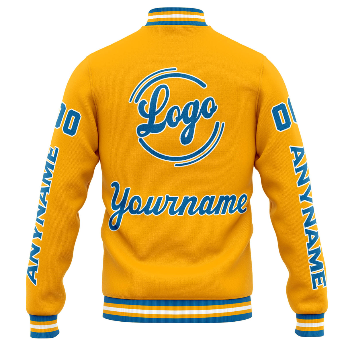 Benutzerdefinierte Varsity-Jacke. Letterman-Jacke für Männer, Frauen und Jugendliche Orange Blau
