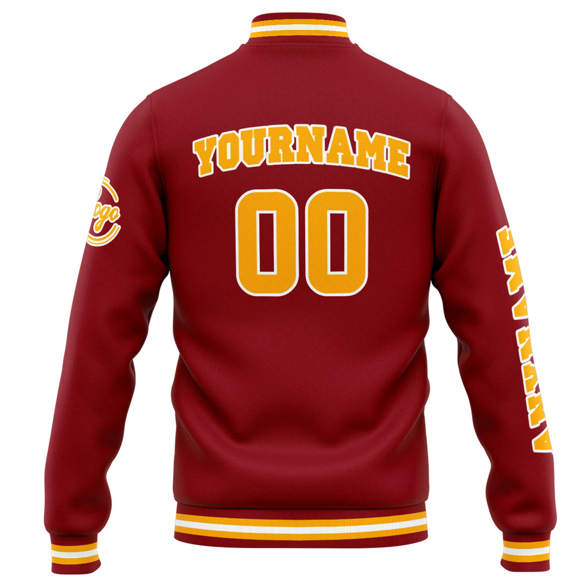 Benutzerdefinierte Varsity-Jacke. Letterman-Jacke für Männer, Frauen und Jugendliche Rot Orange
