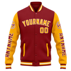 Benutzerdefinierte Varsity-Jacke. Letterman-Jacke für Männer, Frauen und Jugendliche Rot Orange