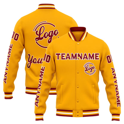 Benutzerdefinierte Varsity-Jacke. Letterman-Jacke für Männer, Frauen und Jugendliche Orange Rot