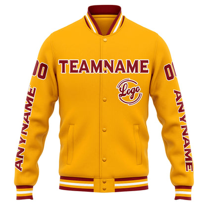 Benutzerdefinierte Varsity-Jacke. Letterman-Jacke für Männer, Frauen und Jugendliche Orange Rot