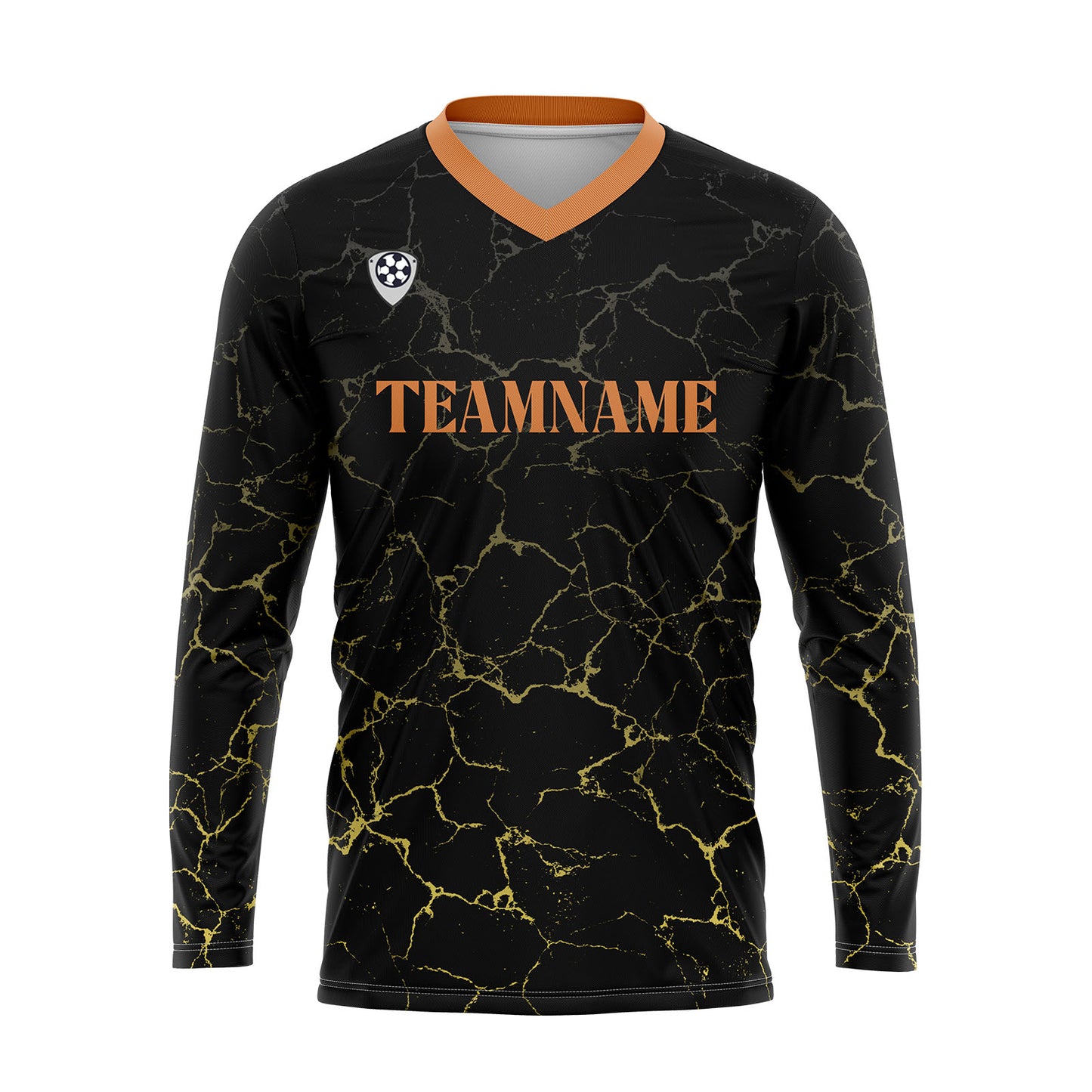 Kundenspezifisches Schwarz Orange Basketball Fußball Schießen langes T-Shirt für Erwachsene und Kinder