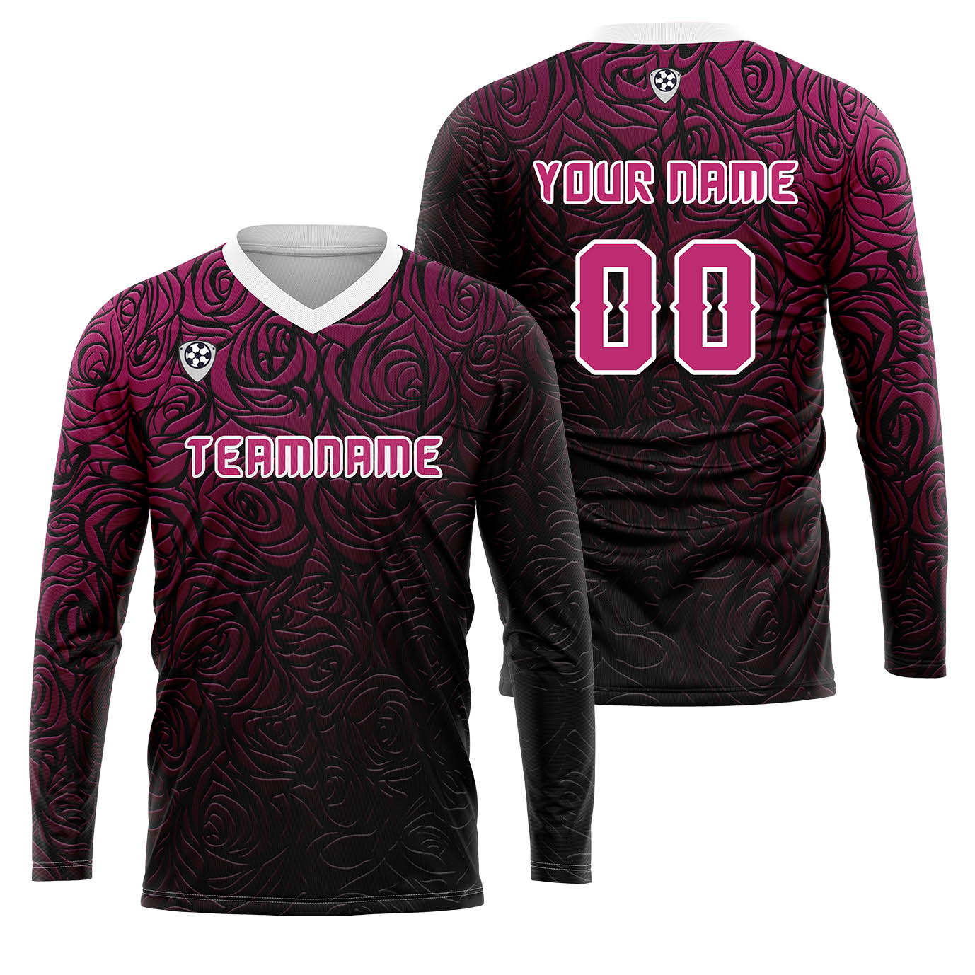 Kundenspezifisches Rose Basketball Fußball Schießen langes T-Shirt für Erwachsene und Kinder