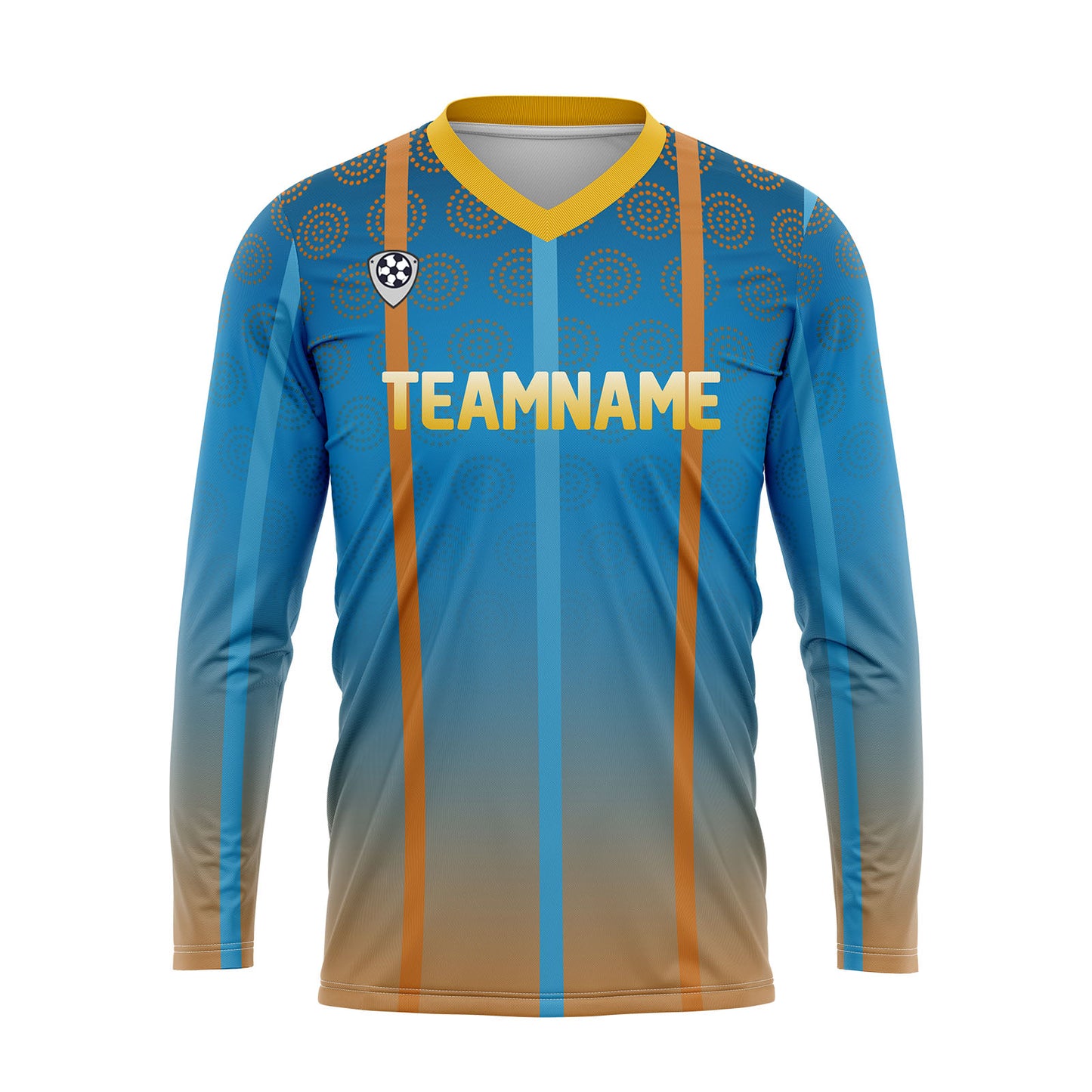 Kundenspezifisches Blau Orange Basketball Fußball Schießen langes T-Shirt für Erwachsene und Kinder