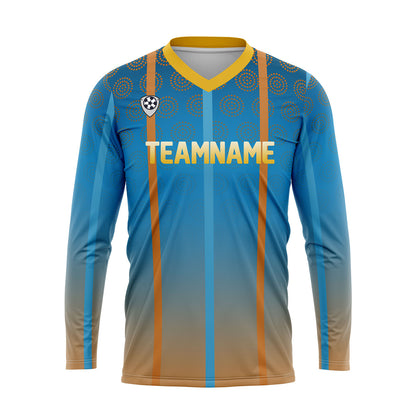 Kundenspezifisches Blau Orange Basketball Fußball Schießen langes T-Shirt für Erwachsene und Kinder