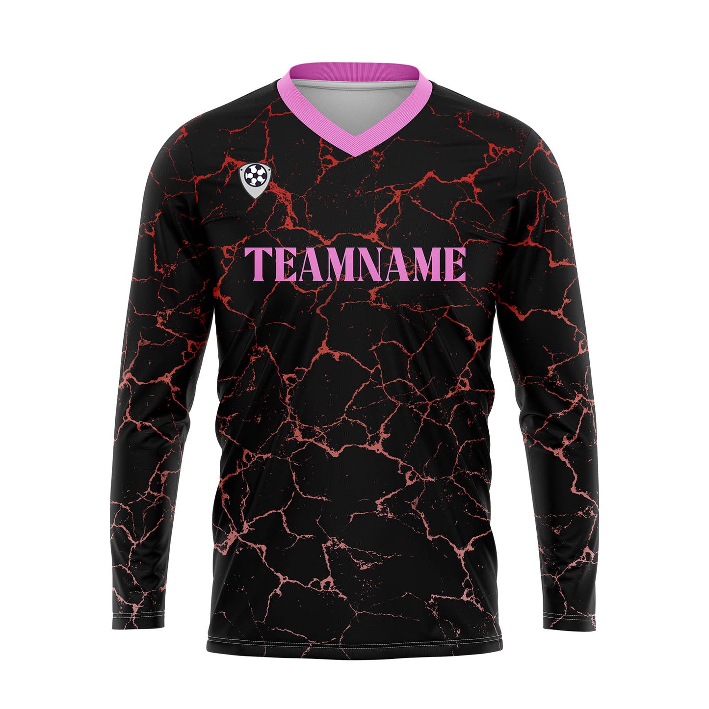 Kundenspezifisches Schwarz Rosa Basketball Fußball Schießen langes T-Shirt für Erwachsene und Kinder