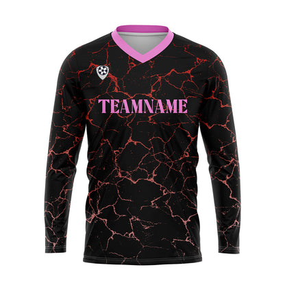 Kundenspezifisches Schwarz Rosa Basketball Fußball Schießen langes T-Shirt für Erwachsene und Kinder