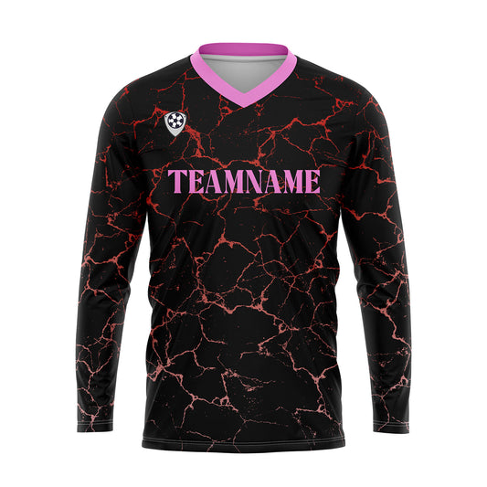 Kundenspezifisches Schwarz Rosa Basketball Fußball Schießen langes T-Shirt für Erwachsene und Kinder