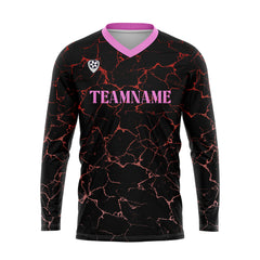 Kundenspezifisches Schwarz Rosa Basketball Fußball Schießen langes T-Shirt für Erwachsene und Kinder