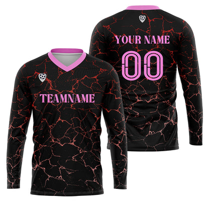 Kundenspezifisches Schwarz Rosa Basketball Fußball Schießen langes T-Shirt für Erwachsene und Kinder
