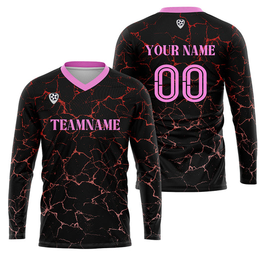 Kundenspezifisches Schwarz Rosa Basketball Fußball Schießen langes T-Shirt für Erwachsene und Kinder