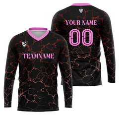 Kundenspezifisches Schwarz Rosa Basketball Fußball Schießen langes T-Shirt für Erwachsene und Kinder