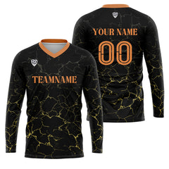 Kundenspezifisches Schwarz Orange Basketball Fußball Schießen langes T-Shirt für Erwachsene und Kinder