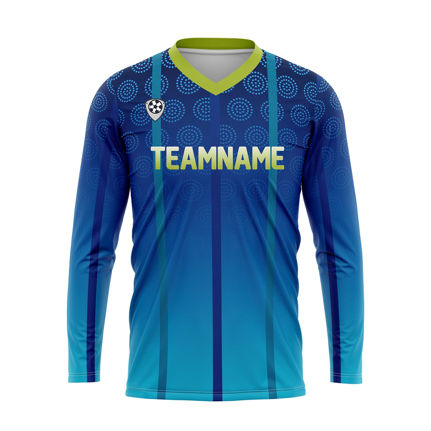Kundenspezifisches Blau Grün Basketball Fußball Schießen langes T-Shirt für Erwachsene und Kinder