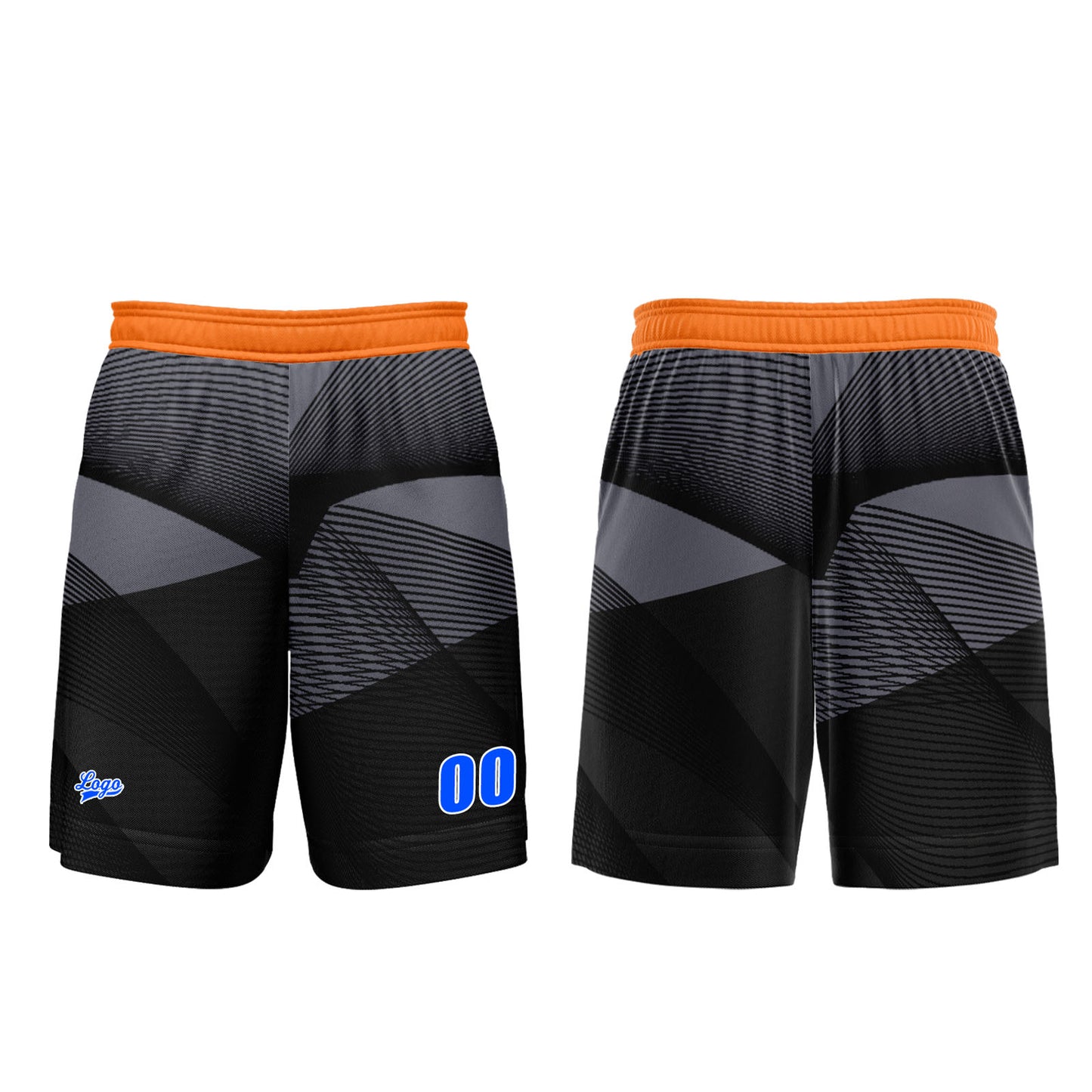 Benutzerdefinierter Schwarz Orange Basketball Jersey Uniform Anzug gedruckt Ihr Logo Name Nummer