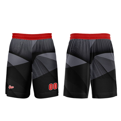 Benutzerdefinierter Schwarz Rot Basketball Jersey Uniform Anzug gedruckt Ihr Logo Name Nummer
