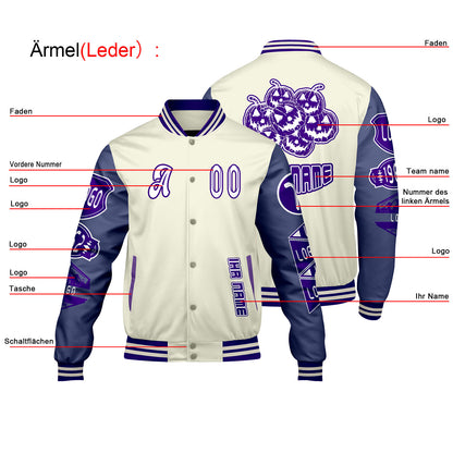 Maßgeschneiderte Rosa Lila Letterman Varsity Jacket Individuelle Stickerei  Druck nach Ihrem Wunsch