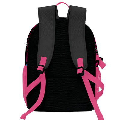Individuell gestalteter Basketball - und Fußballrucksack in Schwarz & Rosenrot und Blau mit Spielernamen & Nummern und Teamlogo #BP-0919-0003