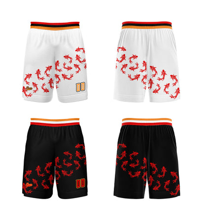 Benutzerdefinierte Schwarz Weiß Reversible Basketball Jersey Personalisierte Print Name Nummer Logo