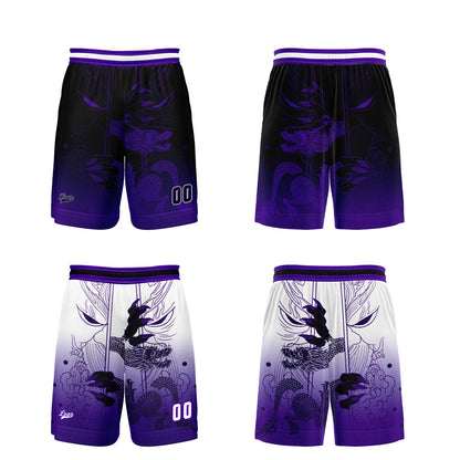 Benutzerdefinierte Lila Reversible Basketball Jersey Personalisierte Print Name Nummer Logo