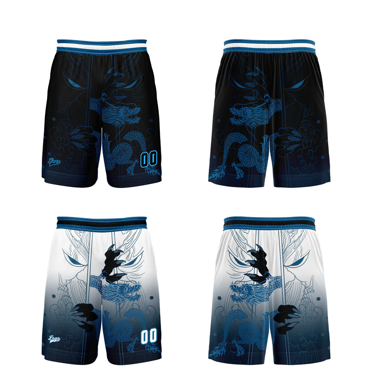 Benutzerdefinierte Blau Reversible Basketball Jersey Personalisierte Print Name Nummer Logo
