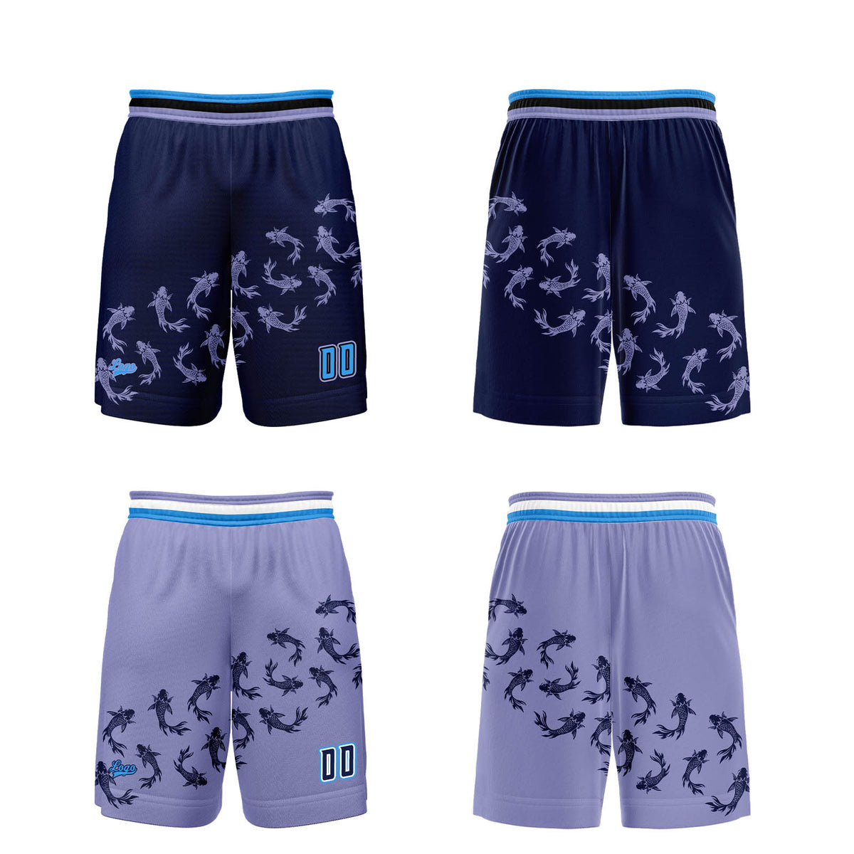 Benutzerdefinierte Blau Lila Reversible Basketball Jersey Personalisierte Print Name Nummer Logo