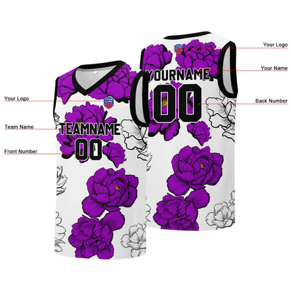 Individuelle Basketball-Jersey für Männer und Frauen. Gestickter und gedruckter Name, Nummer und Logo