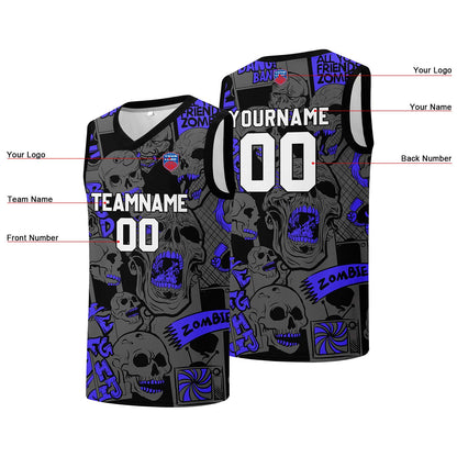 Individuelle Basketball-Jersey für Männer und Frauen. Gestickter und gedruckter Name, Nummer und Logo