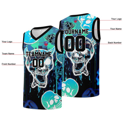 Individuelle Basketball-Jersey für Männer und Frauen. Gestickter und gedruckter Name, Nummer und Logo