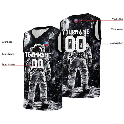 Individuelle Basketball-Jersey für Männer und Frauen. Gestickter und gedruckter Name, Nummer und Logo