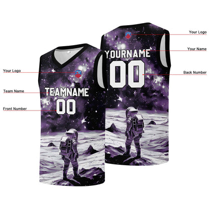 Individuelle Basketball-Jersey für Männer und Frauen. Gestickter und gedruckter Name, Nummer und Logo