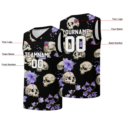 Individuelle Basketball-Jersey für Männer und Frauen. Gestickter und gedruckter Name, Nummer und Logo