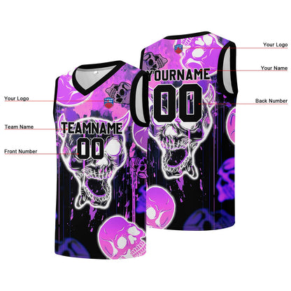 Individuelle Basketball-Jersey für Männer und Frauen. Gestickter und gedruckter Name, Nummer und Logo