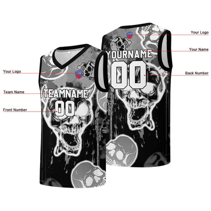 Individuelle Basketball-Jersey für Männer und Frauen. Gestickter und gedruckter Name, Nummer und Logo