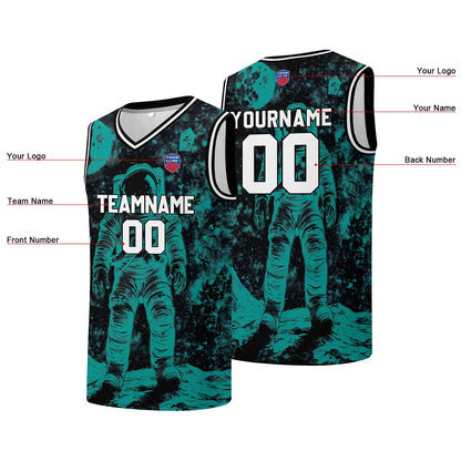Individuelle Basketball-Jersey für Männer und Frauen. Gestickter und gedruckter Name, Nummer und Logo