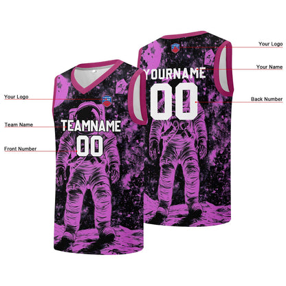 Individuelle Basketball-Jersey für Männer und Frauen. Gestickter und gedruckter Name, Nummer und Logo