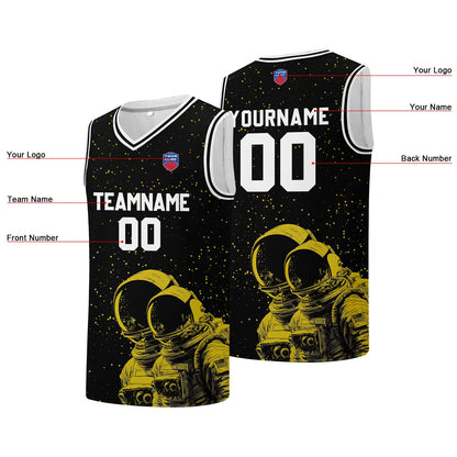 Individuelle Basketball-Jersey für Männer und Frauen. Gestickter und gedruckter Name, Nummer und Logo