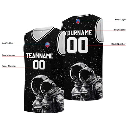 Individuelle Basketball-Jersey für Männer und Frauen. Gestickter und gedruckter Name, Nummer und Logo