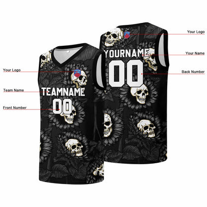 Individuelle Basketball-Jersey für Männer und Frauen. Gestickter und gedruckter Name, Nummer und Logo