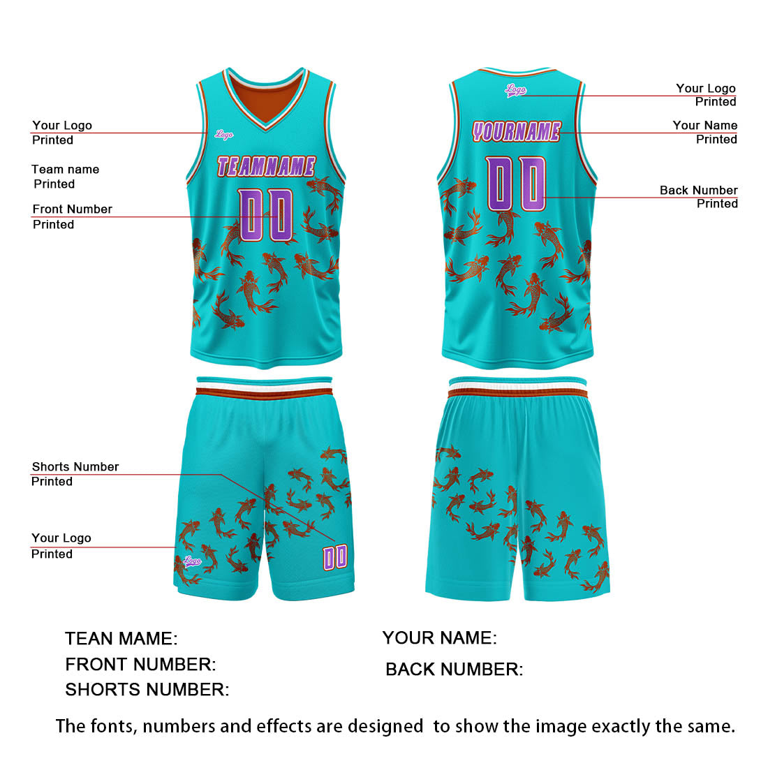 Benutzerdefinierte Blau Orange Reversible Basketball Jersey Personalisierte Print Name Nummer Logo