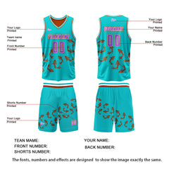 Benutzerdefinierte Blau Orange Reversible Basketball Jersey Personalisierte Print Name Nummer Logo
