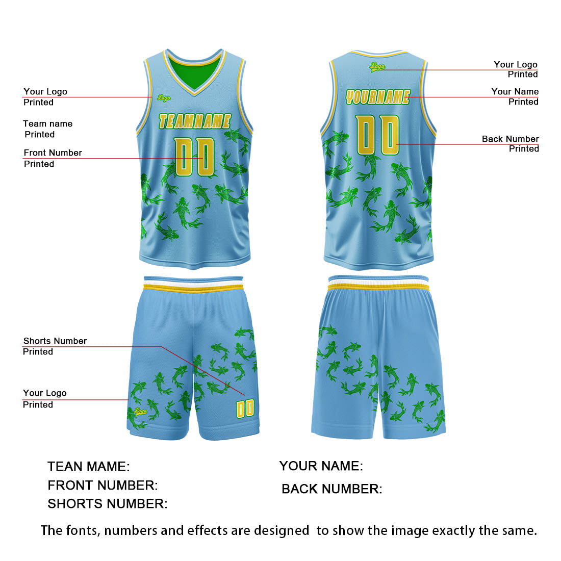 Benutzerdefinierte Blau Grün Reversible Basketball Jersey Personalisierte Print Name Nummer Logo