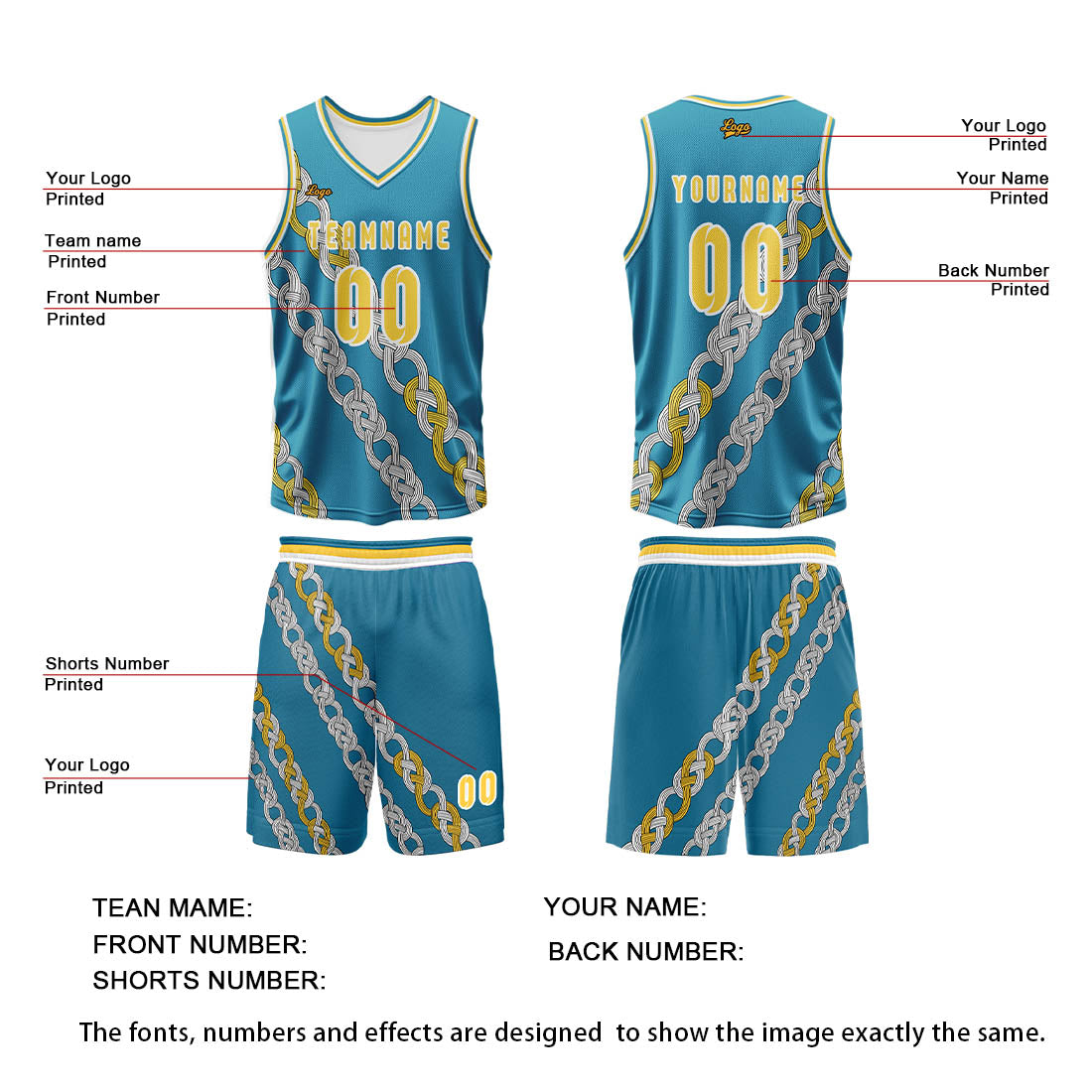 Benutzerdefinierter Gelb Blau Basketball Jersey Uniform Anzug gedruckt Ihr Logo Name Nummer