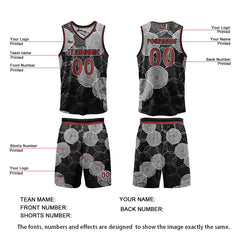 Benutzerdefinierte Schwarz Grau Reversible Basketball Jersey Personalisierte Print Name Nummer Logo
