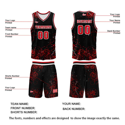 Benutzerdefinierter Rot Basketball Jersey Uniform Anzug gedruckt Ihr Logo Name Nummer